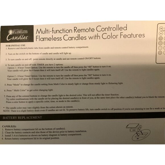 MultiFunction Remote Controlled Flameless Candles-set of 3 - Picture 7 of 7